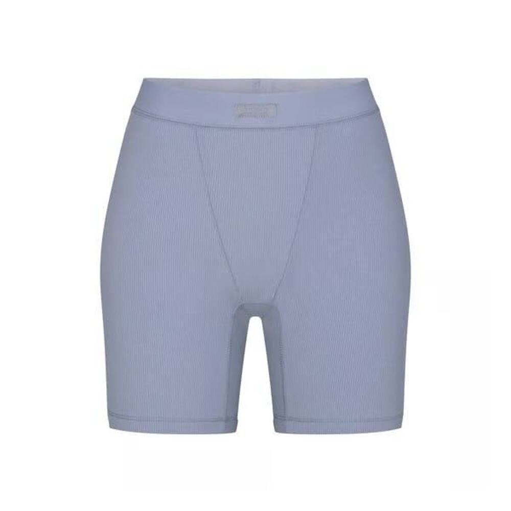 Skims Cotton Rib Boxer - Slate